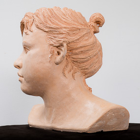 Sculpture en terre cuite, buste de Fanny