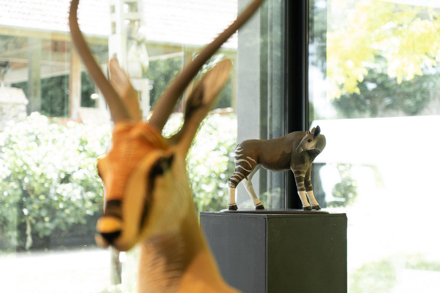 Modonga Okapi, Exposition de sculptures animalières d'Anne Moreau-Vagnon, au Musée de la Briqueterie à Saint-Brieuc.