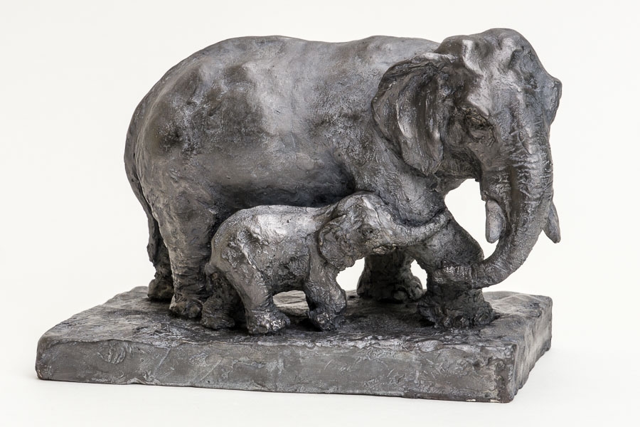 Famille du Siam - Sculpture terre cuite patinée - Sculpture Anne Moreau-Vagnon