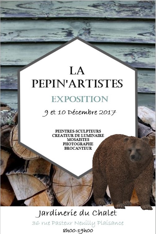 Exposition de mes sculptures à la jardinerie du Chalet, Neuilly-Plaisance le 9 et 10 Décembre 2017